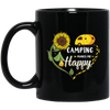 Camping Makes Me Happy Funny Sunflower Camping Lover Mug Coffee Mug | Teecentury.com