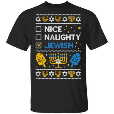 Nice Naughty Jewish Funny Hanukkah Christmas Gifts T-Shirt & Sweatshirt | Teecentury.com