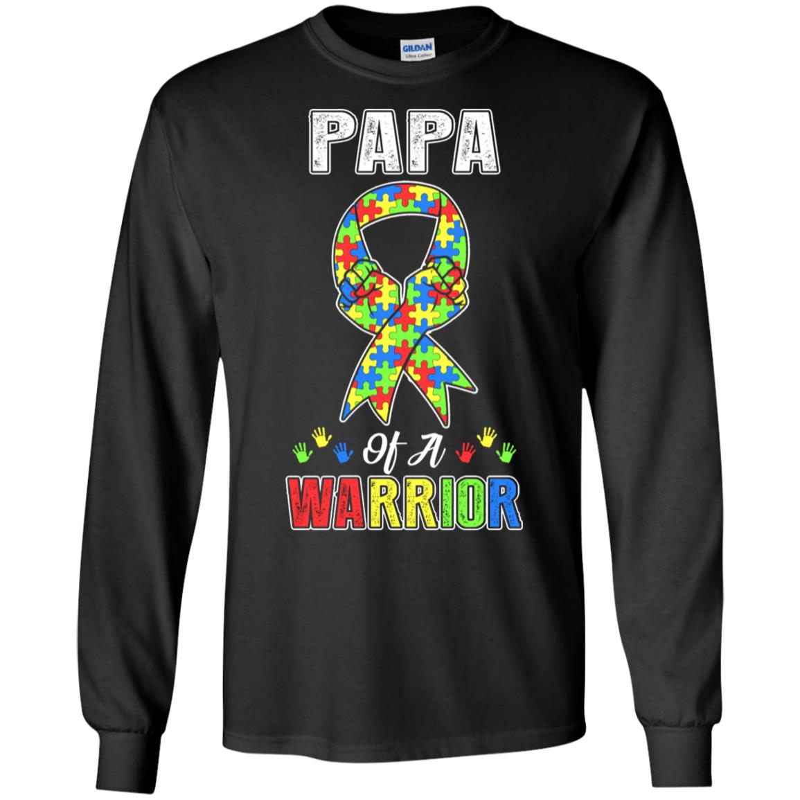 Papa Of A Warrior Support Autism Awareness Gift T-Shirt & Hoodie | Teecentury.com