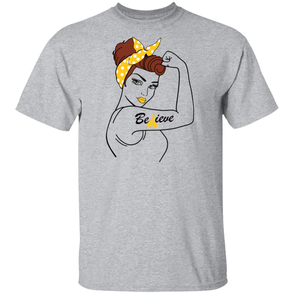 Support Childhood Cancer Awareness Warrior Believe T-Shirt & Hoodie | Teecentury.com