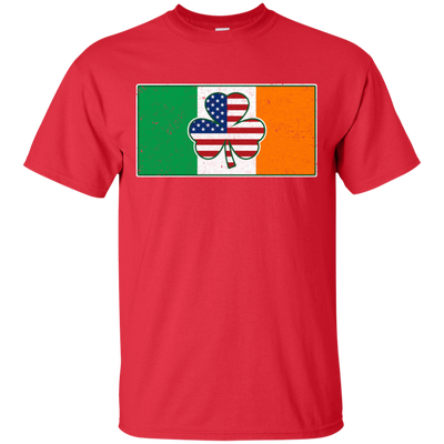 Shamrock Irish Ireland USA American Flag Gift T-Shirt & Hoodie | Teecentury.com