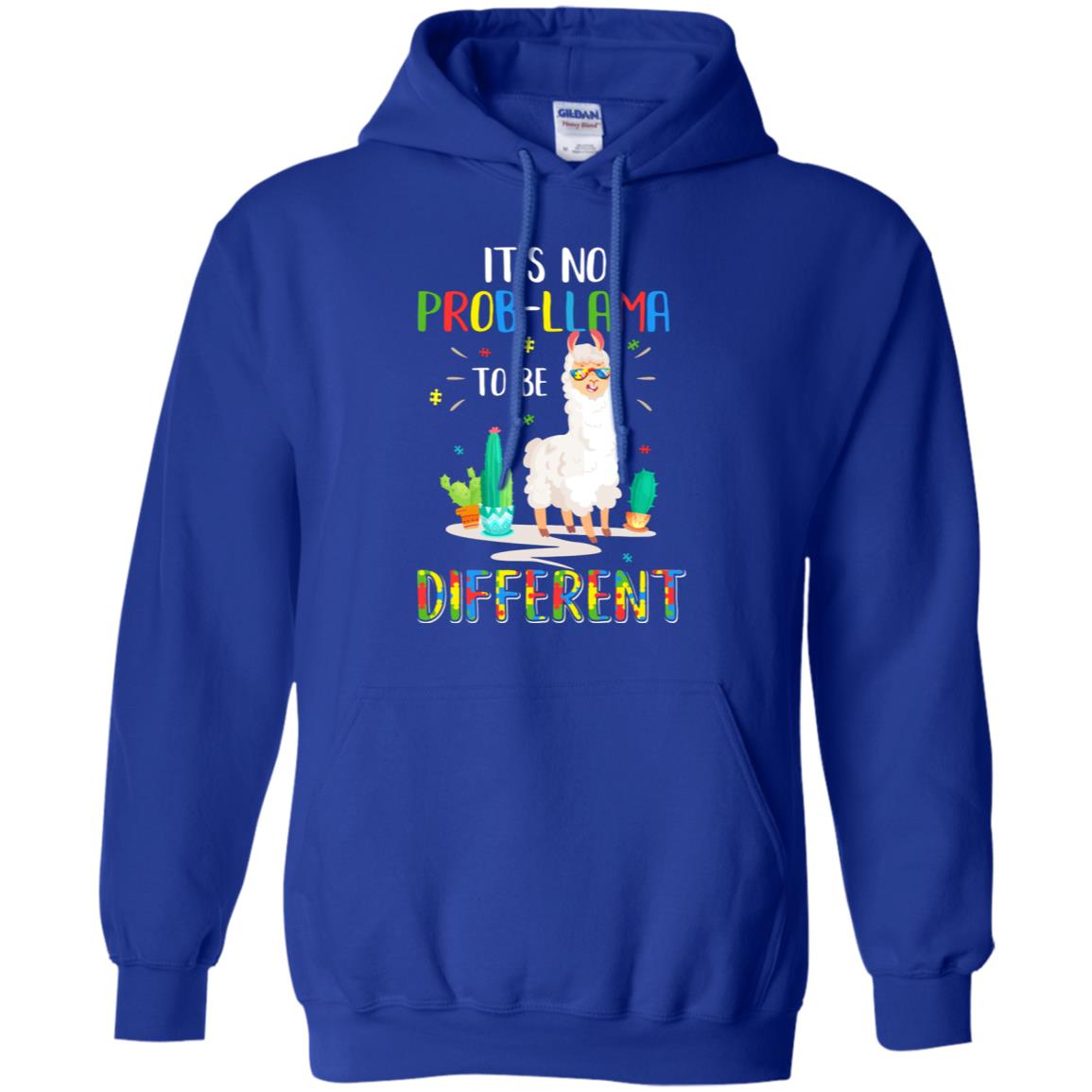 No Prob Llama To Be Different Llama Autism Awareness Gift T-Shirt & Hoodie | Teecentury.com
