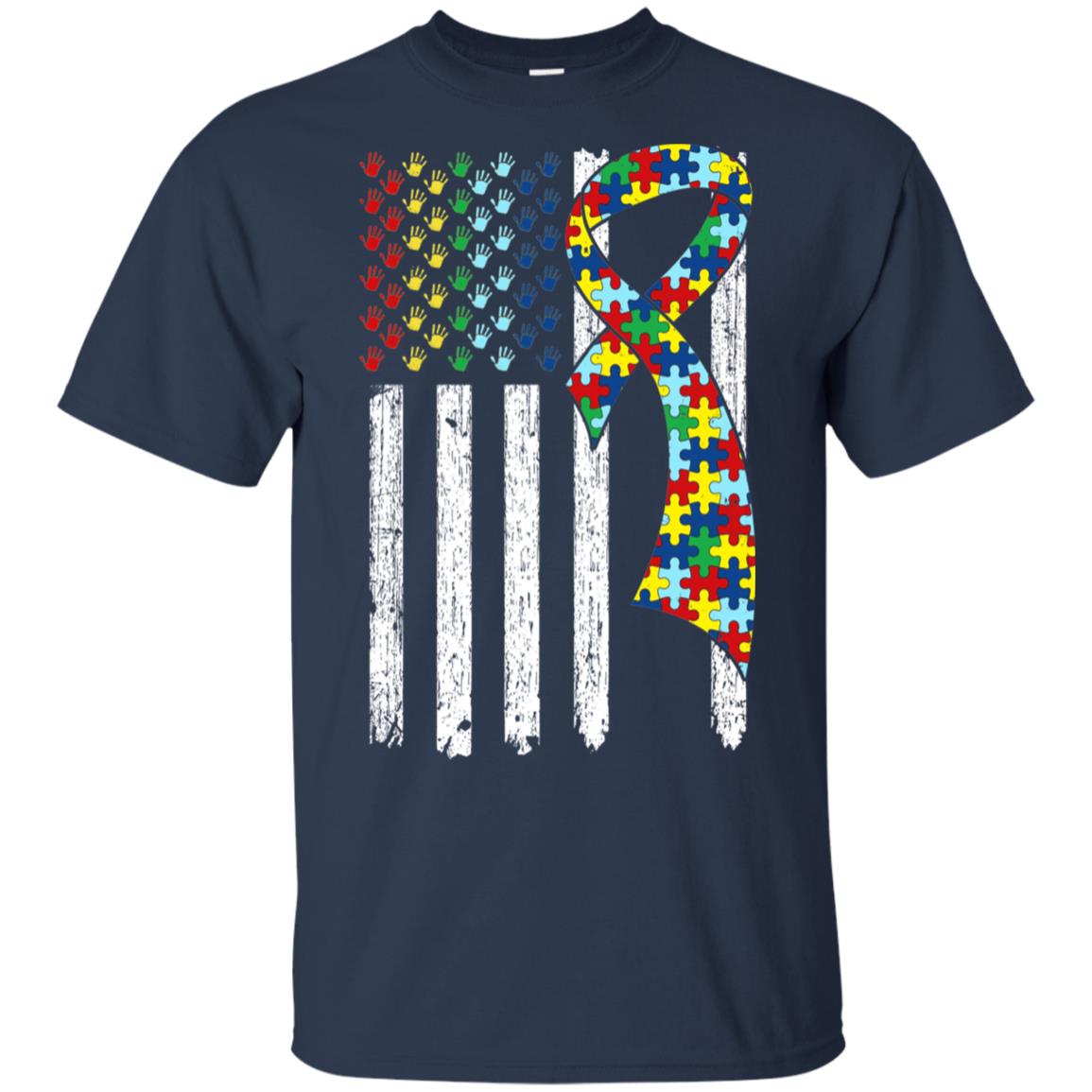 Support Autism Awareness American Flag T-Shirt & Hoodie | Teecentury.com