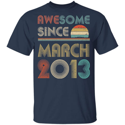 Awesome Since March 2013 Vintage 9th Birthday Gifts Youth Youth Shirt | Teecentury.com