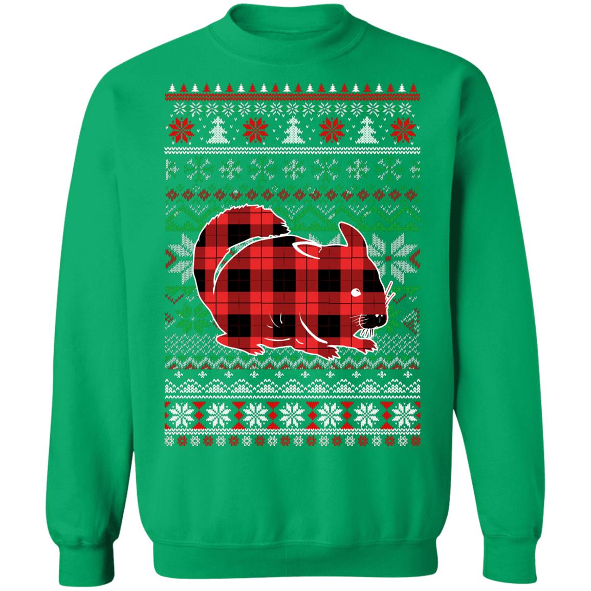 Chinchilla Red Plaid Ugly Christmas Sweater Funny Gifts T-Shirt & Sweatshirt | Teecentury.com