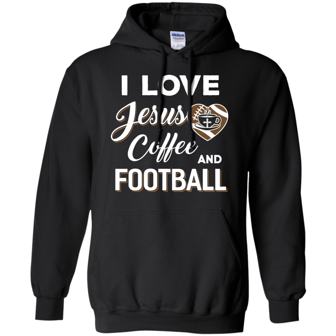 I Love Jesus Coffee & Football T-Shirt & Hoodie | Teecentury.com