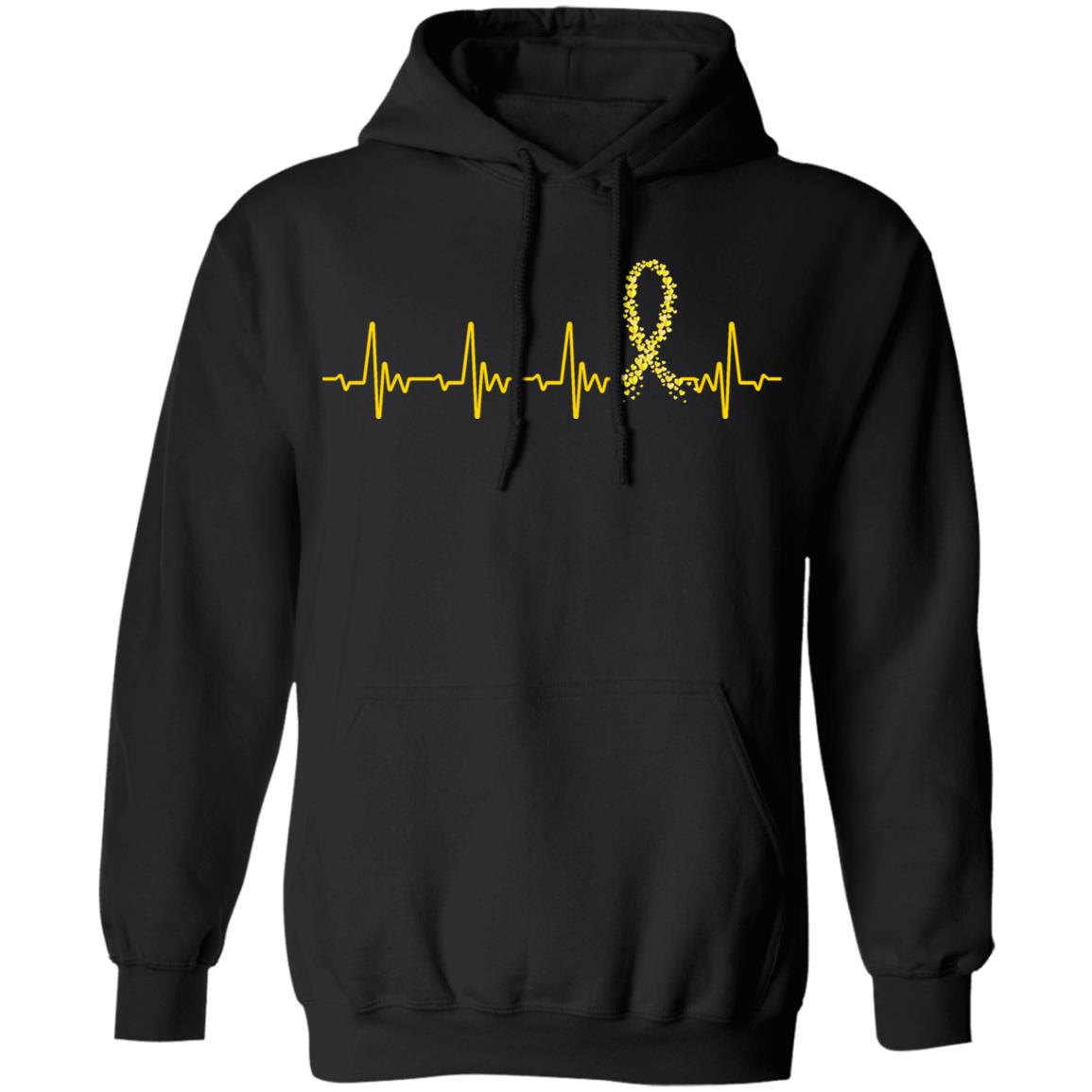 Childhood Cancer Awareness Gold Ribbon Heartbeat T-Shirt & Hoodie | Teecentury.com