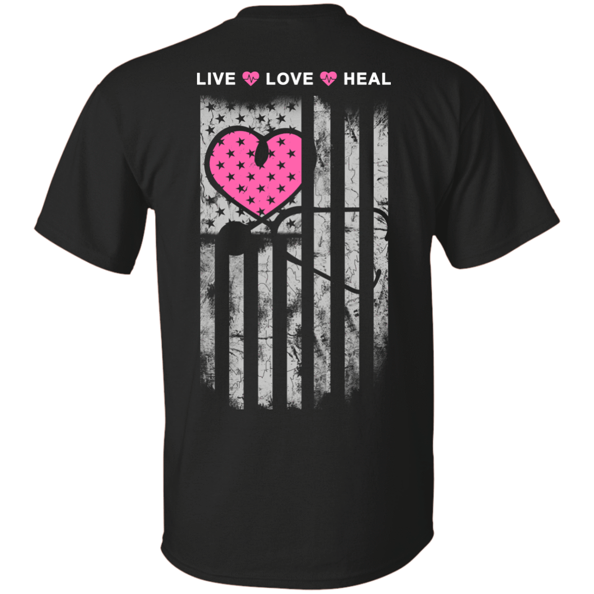 Nurse Heart Flag American Live Love Heal T-Shirt & Hoodie | Teecentury.com