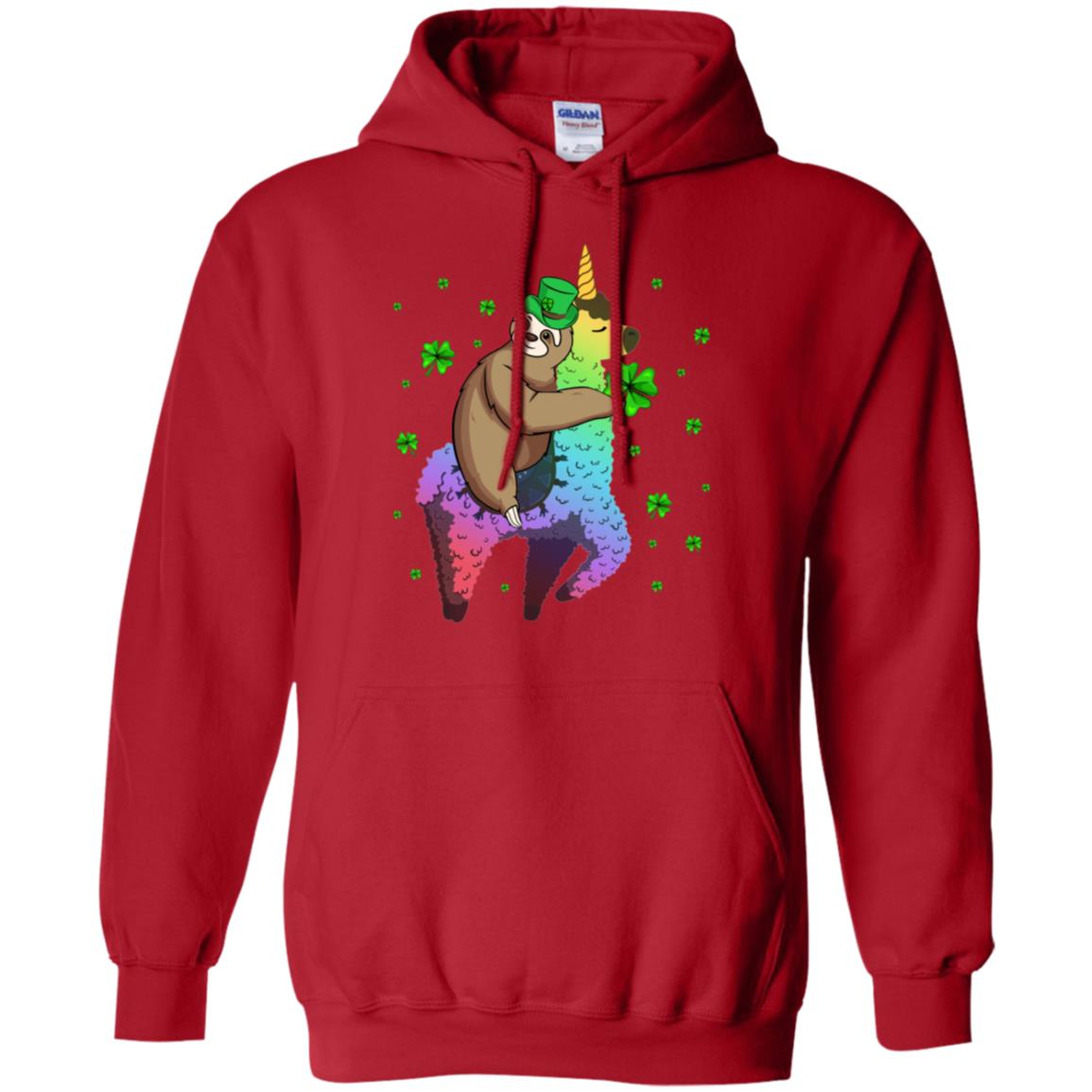 Leprechaun Sloth Riding Llama Unicorn St Patricks Day T-Shirt & Hoodie | Teecentury.com