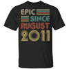 Epic Since August 2011 Vintage 11th Birthday Gifts Youth Youth Shirt | Teecentury.com