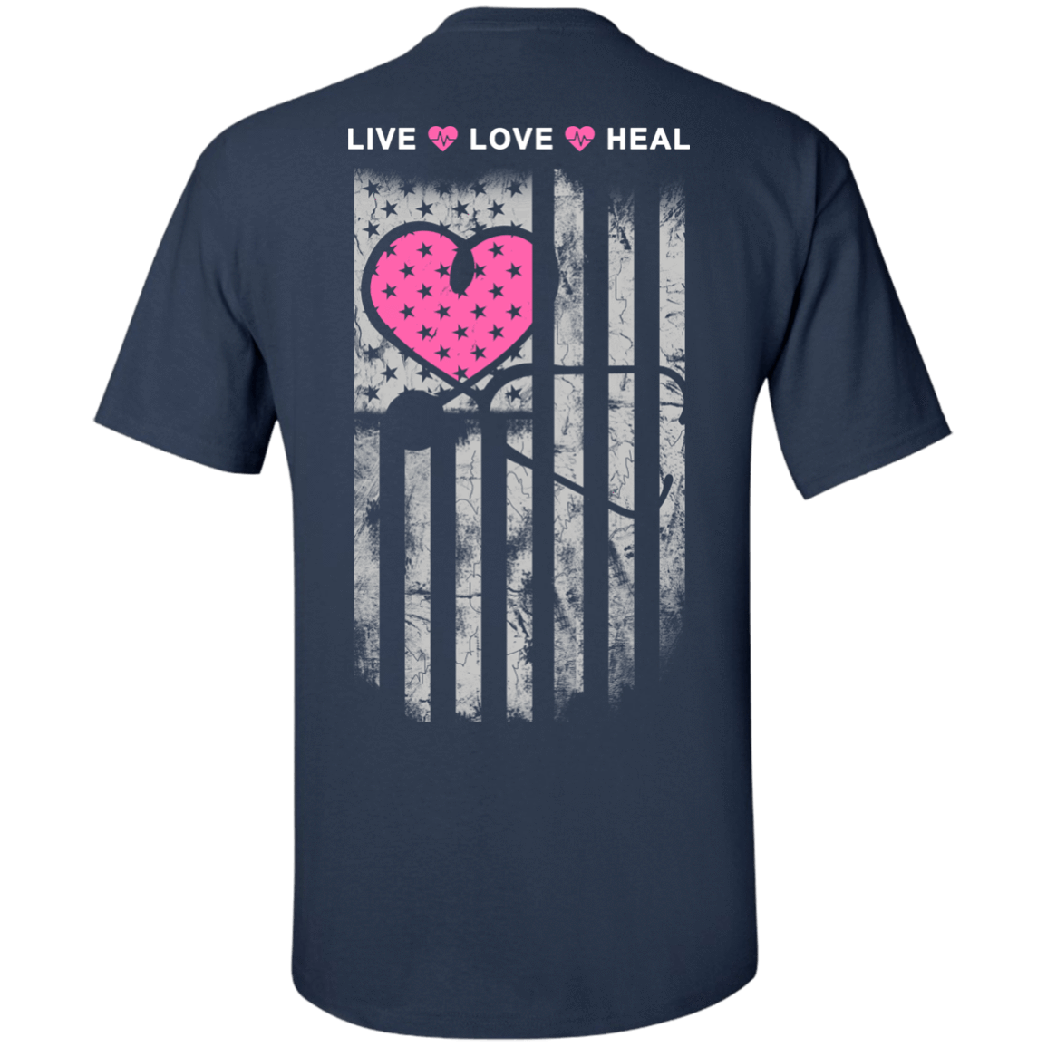 Nurse Heart Flag American Live Love Heal T-Shirt & Hoodie | Teecentury.com