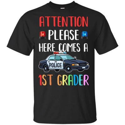 Kids First Day Of School 2022 1st Grade Police Attention Please Youth T-Shirt & Hoodie | Teecentury.com