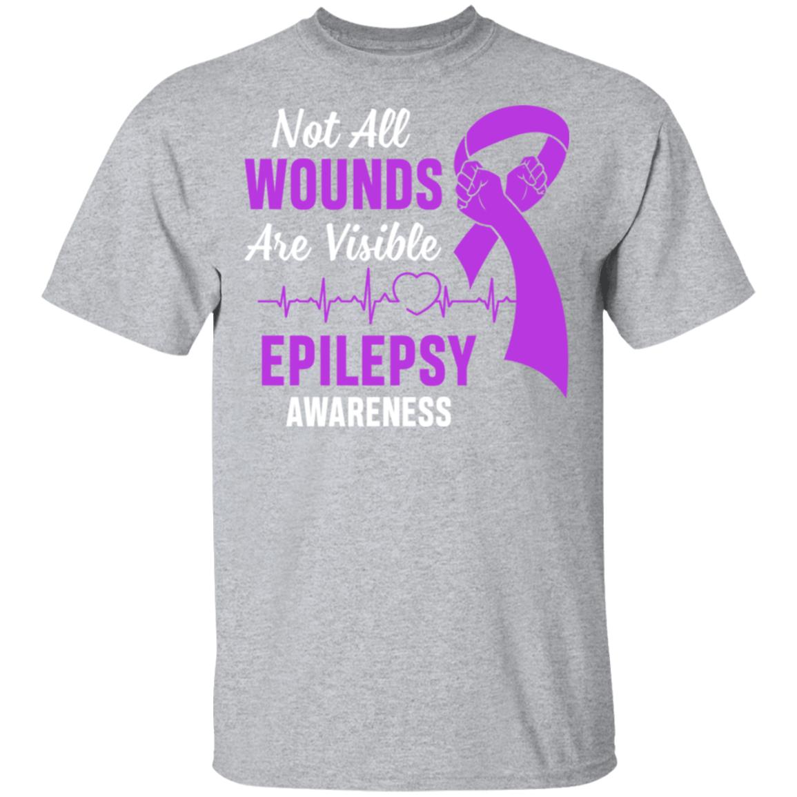 Epilepsy Awareness Purple Not All Wounds Are Visible T-Shirt & Hoodie | Teecentury.com