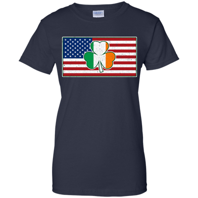 Shamrock Irish Ireland American USA Flag Gift T-Shirt & Hoodie | Teecentury.com