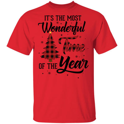 The Most Wonderful Time Of The Year Christmas Buffalo Plaid T-Shirt & Sweatshirt | Teecentury.com