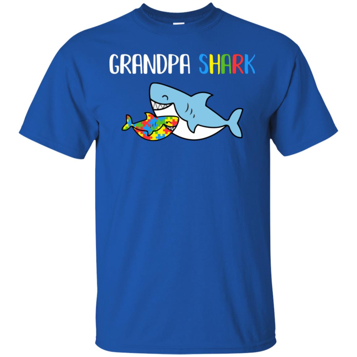 Grandpa Shark Support Autism Awareness For Grandchild T-Shirt & Hoodie | Teecentury.com