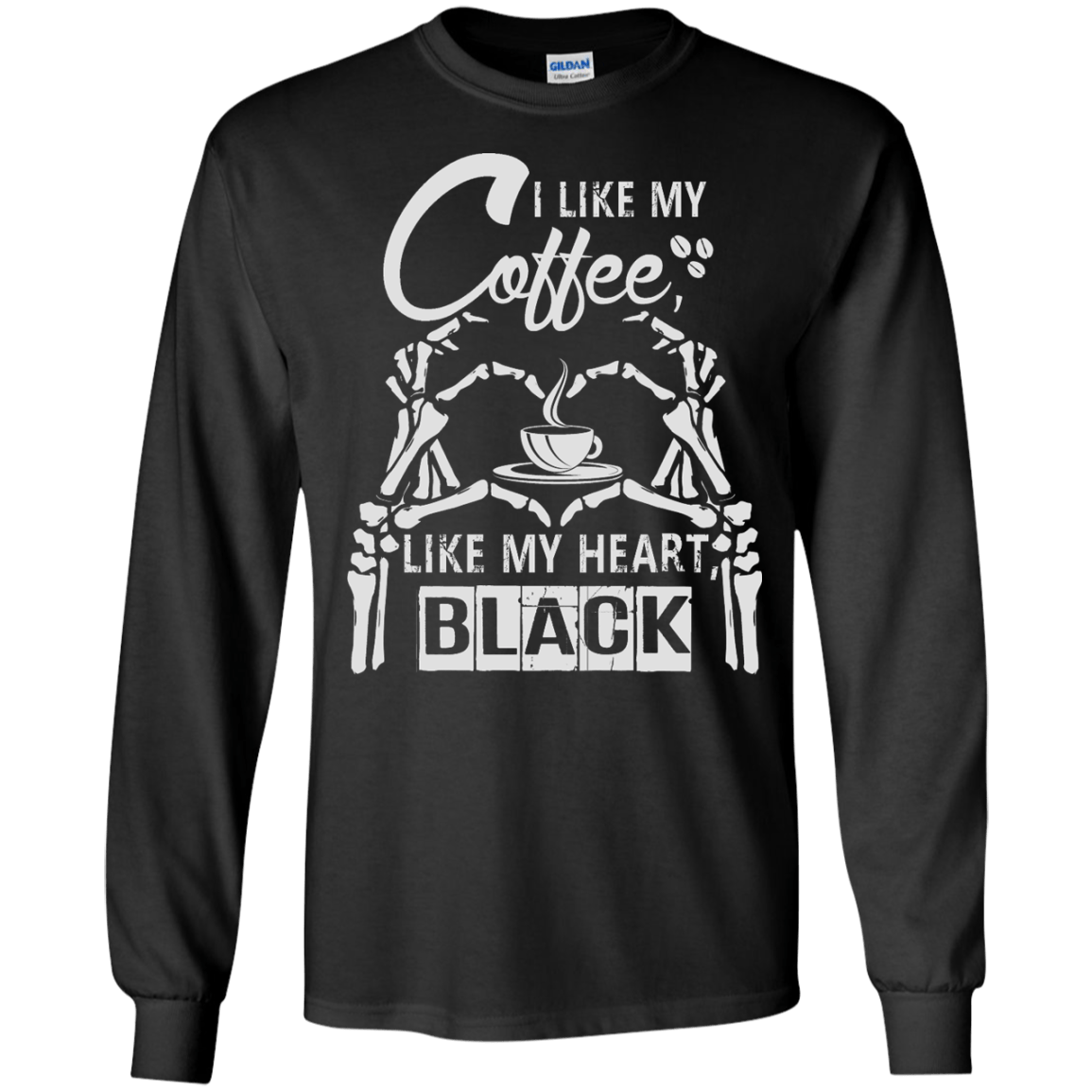 I Like My Coffee Like My Heart Black T-Shirt & Hoodie | Teecentury.com