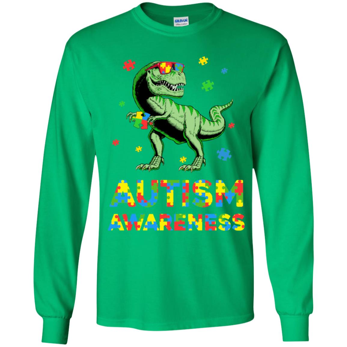 Dinosaur Puzzle Autism Awareness For Boys Girls Youth Youth Shirt | Teecentury.com