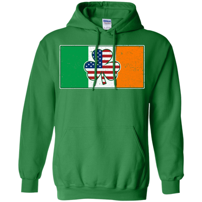 Shamrock Irish Ireland USA American Flag Gift T-Shirt & Hoodie | Teecentury.com