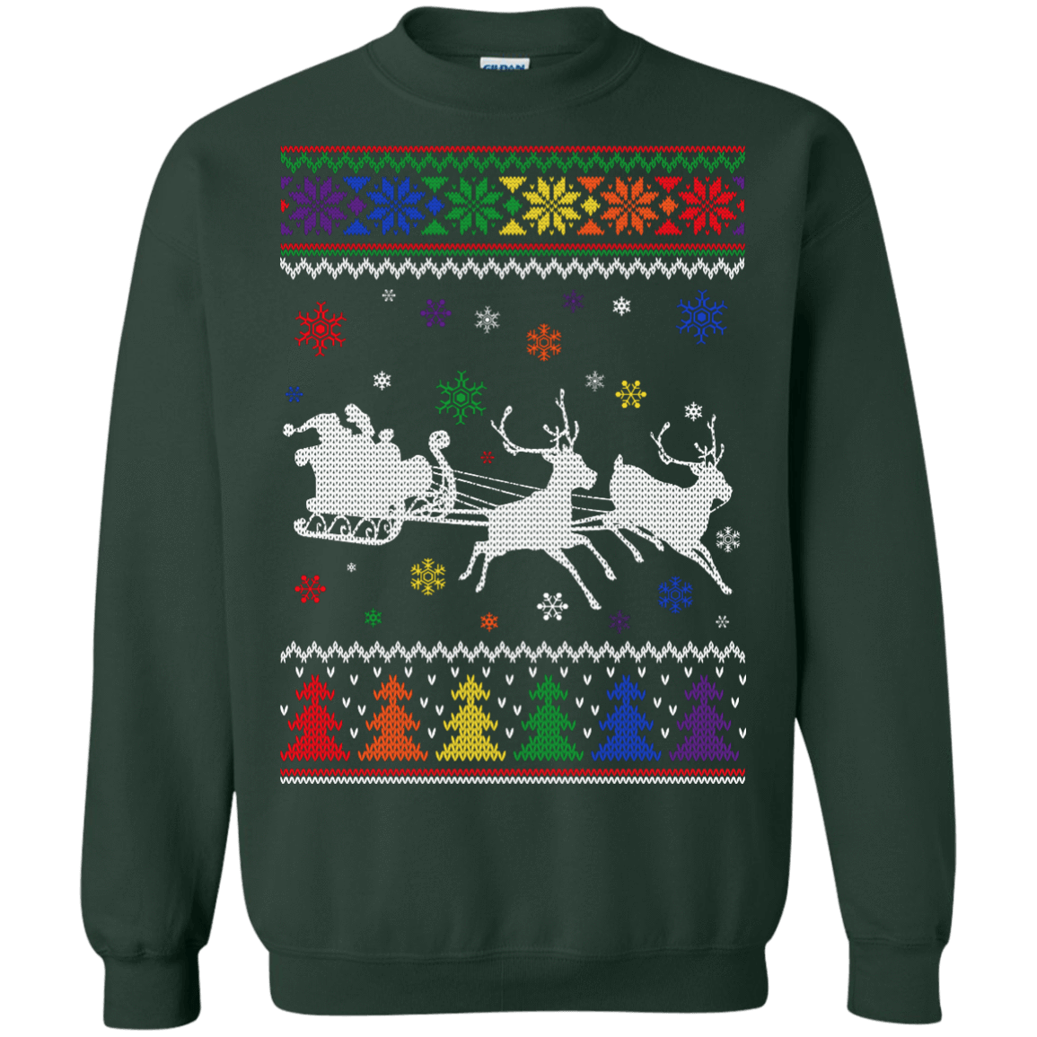 Rainbow Christmas Through The Snow Together T-Shirt & Hoodie | Teecentury.com