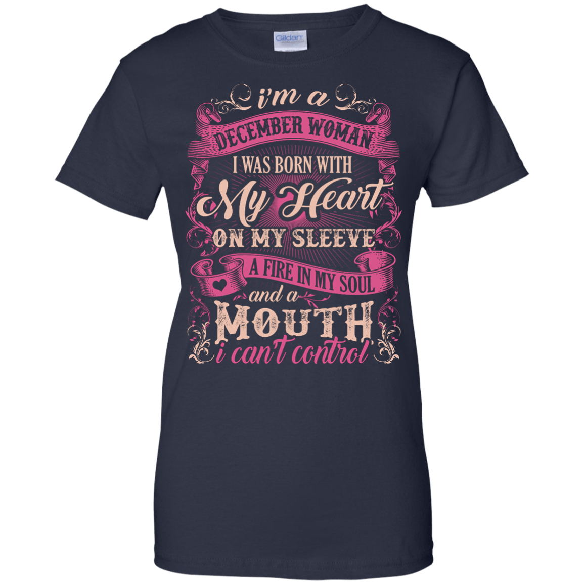 I Am A December Woman I Was Born With My Heart On My Sleeve T-Shirt & Hoodie | Teecentury.com