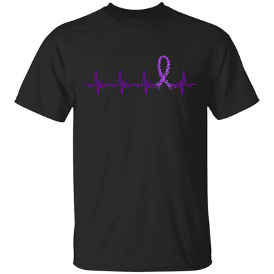Alzheimer's Lupus Awareness Purple Ribbon Heartbeat T-Shirt & Hoodie | Teecentury.com