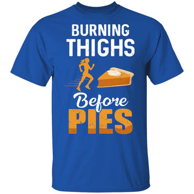 Running Burning Thighs Before Pies Funny Runner T-Shirt & Tank Top | Teecentury.com
