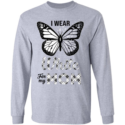 I Wear White For My Mom Butterfly Lung Cancer Awareness T-Shirt & Hoodie | Teecentury.com