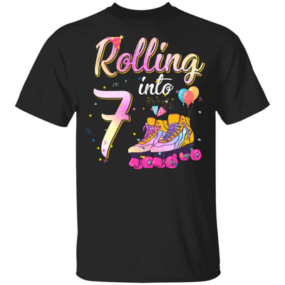 7 Years Old Birthday Girls Roller Skates 80's 7th Birthday Youth Youth Shirt | Teecentury.com