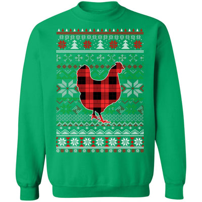 Chicken Red Plaid Ugly Christmas Sweater Funny Gifts T-Shirt & Sweatshirt | Teecentury.com