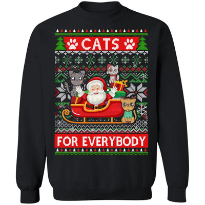 Cats For Everybody Christmas Cute Cat Lover Ugly Sweater T-Shirt & Sweatshirt | Teecentury.com