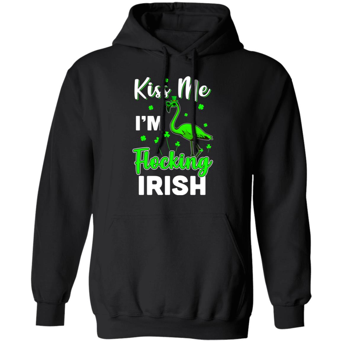 Kiss Me I'm Flocking Irish Green Flamingo St Patrick's Day T-Shirt & Hoodie | Teecentury.com