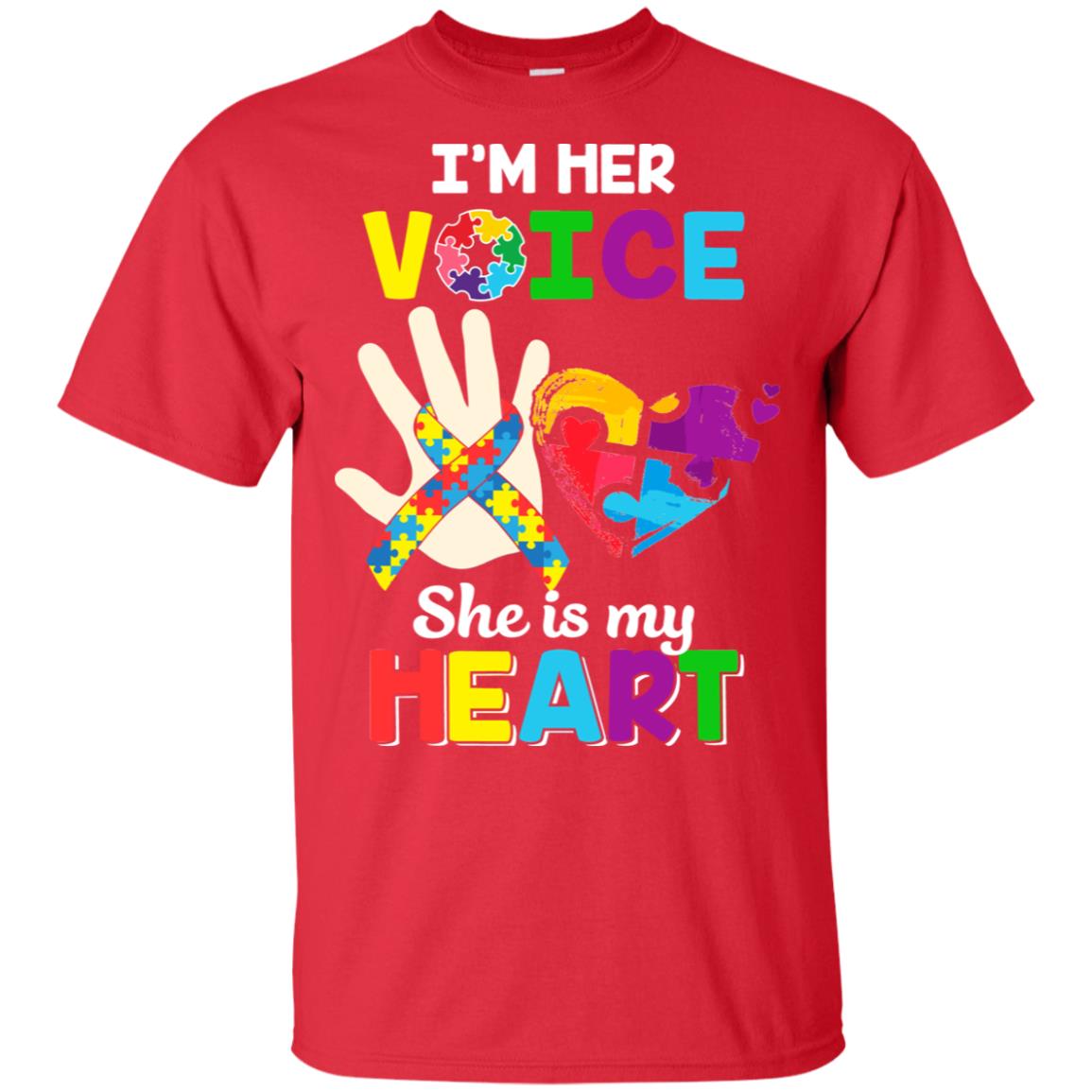 I'm Her Voice She Is My Heart Dad Mom Autism Awareness T-Shirt & Hoodie | Teecentury.com