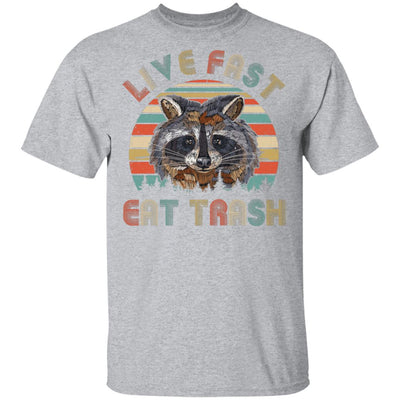 Live Fast Eat Trash Funny Raccoon Vintage T-Shirt & Hoodie | Teecentury.com