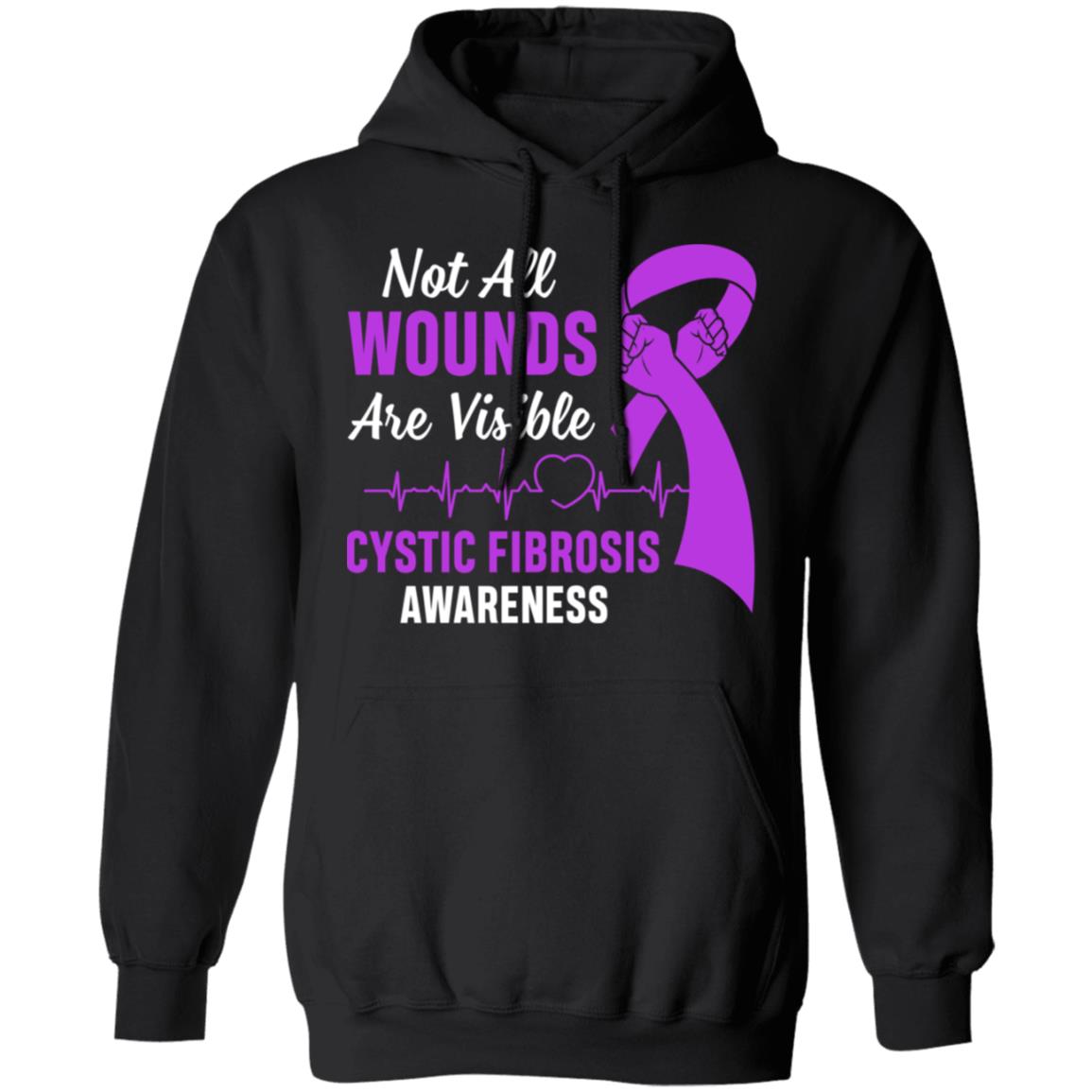 Cystic Fibrosis Awareness Purple Not All Wounds Are Visible T-Shirt & Hoodie | Teecentury.com