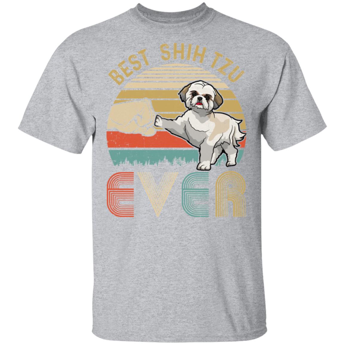 Vintage Best Shih Tzu Dad Ever Bump Fit Funny Dad Gifts T-Shirt & Hoodie | Teecentury.com
