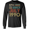 Epic Since July 1990 Vintage 32th Birthday Gifts T-Shirt & Hoodie | Teecentury.com