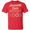Awesome Since August 2005 Vintage 17th Birthday Gifts Youth Youth Shirt | Teecentury.com
