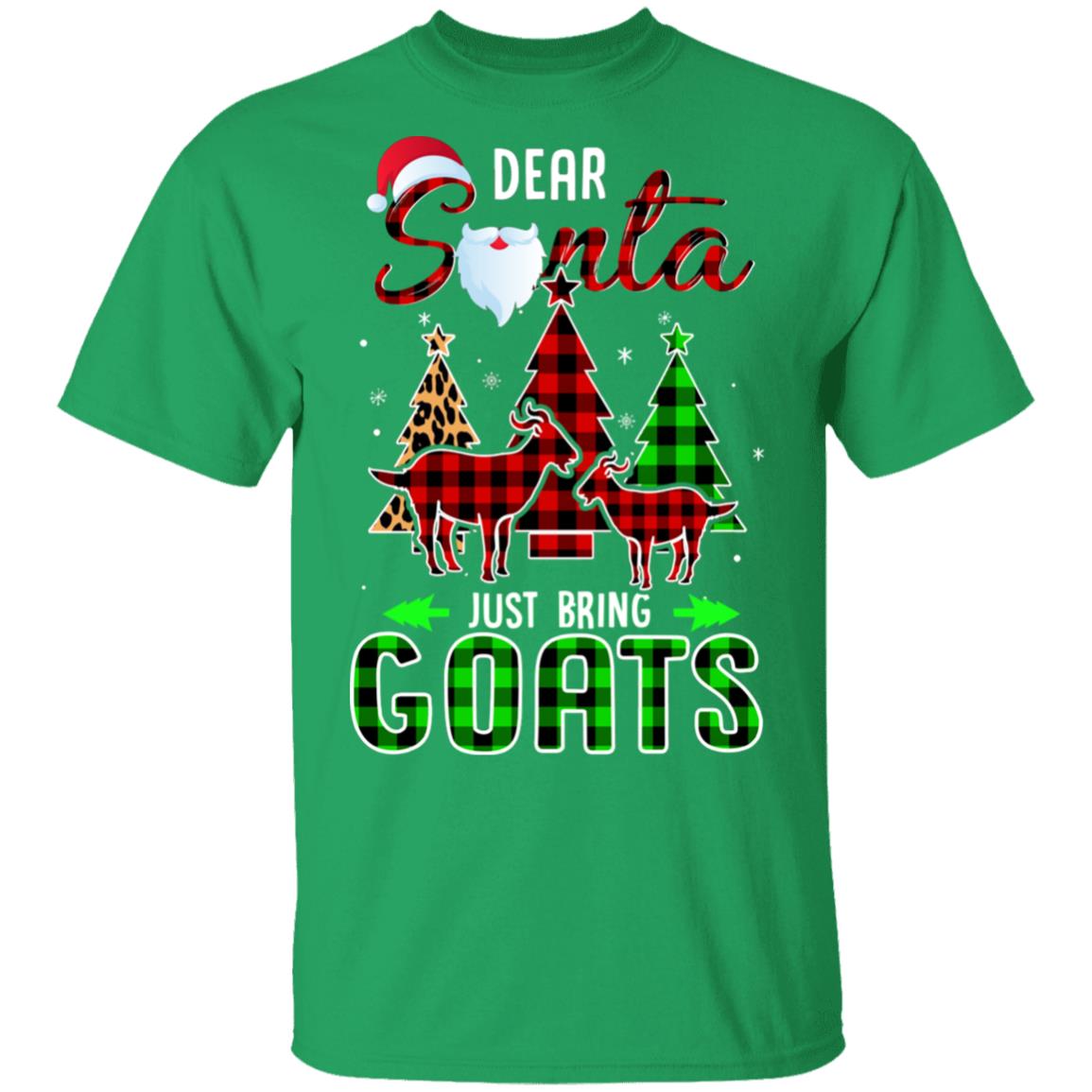 Dear Santa Just Bring Goats Christmas Gift Buffalo Plaid T-Shirt & Sweatshirt | Teecentury.com