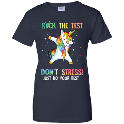 Rock The Test Funny School Unicorn Student Teacher T-Shirt & Hoodie | Teecentury.com