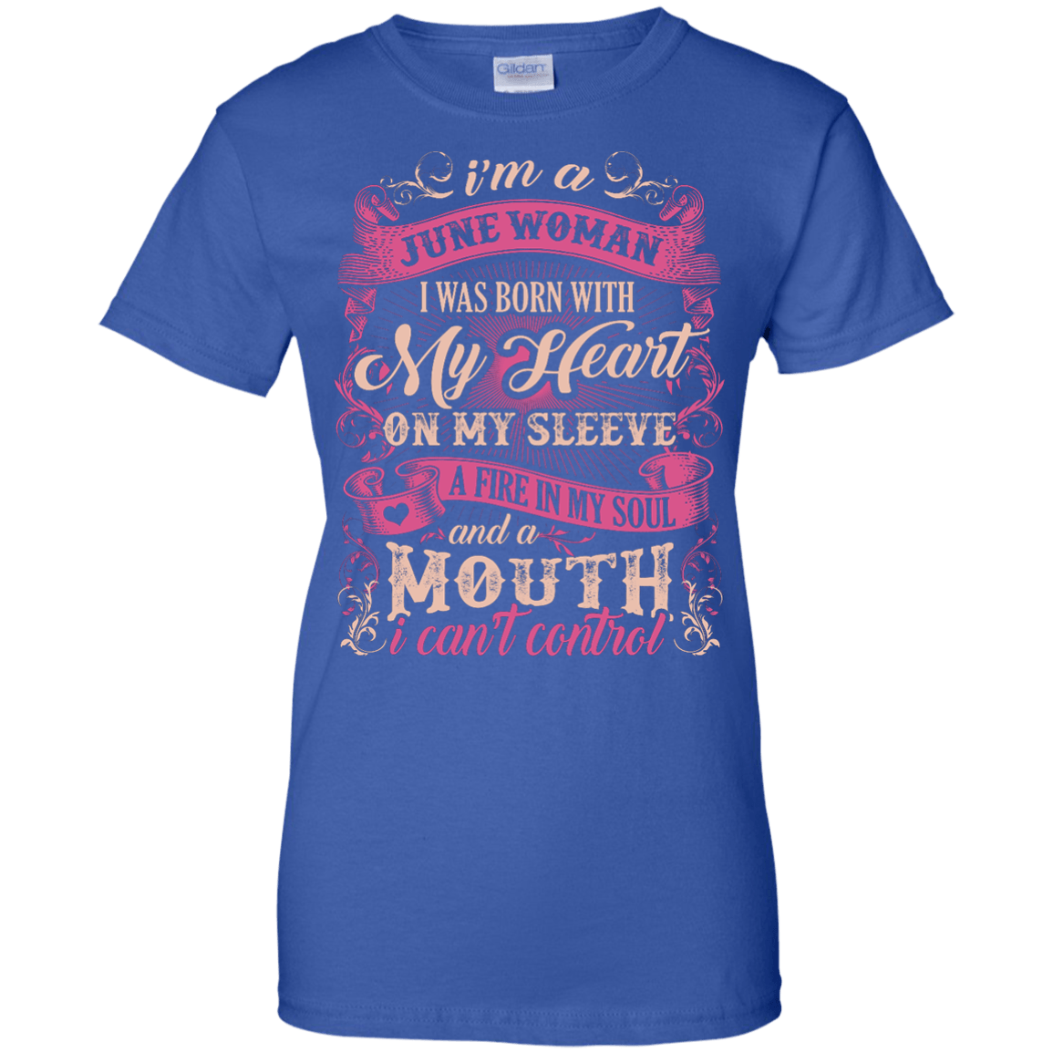 I Am A June Woman I Was Born With My Heart On My Sleeve T-Shirt & Hoodie | Teecentury.com