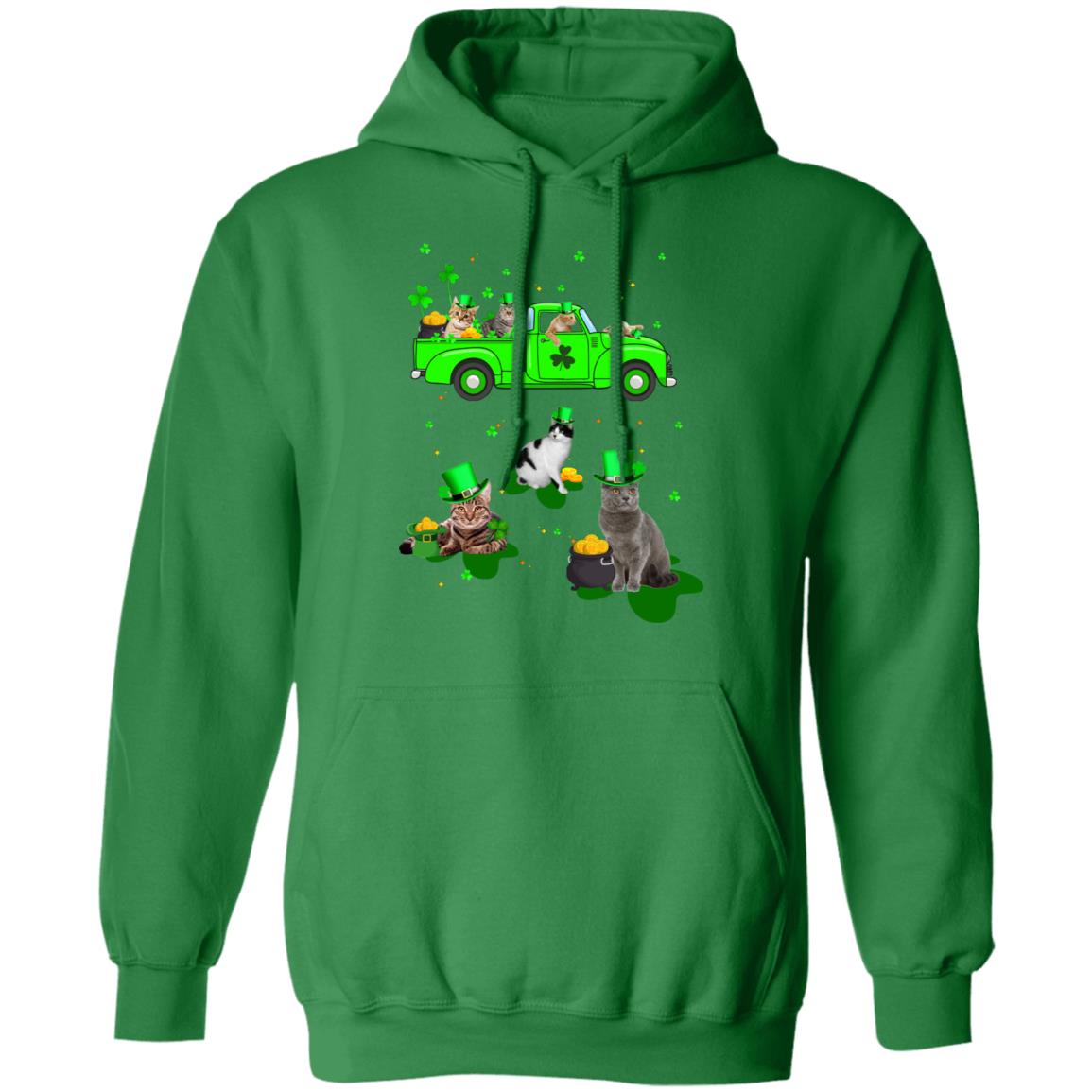 Leprechaun Driving Green Truck Cat St Patricks Day Gift T-Shirt & Hoodie | Teecentury.com