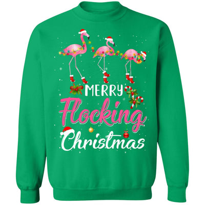 Merry Flocking Christmas Gift For Flamingo Lovers T-Shirt & Sweatshirt | Teecentury.com