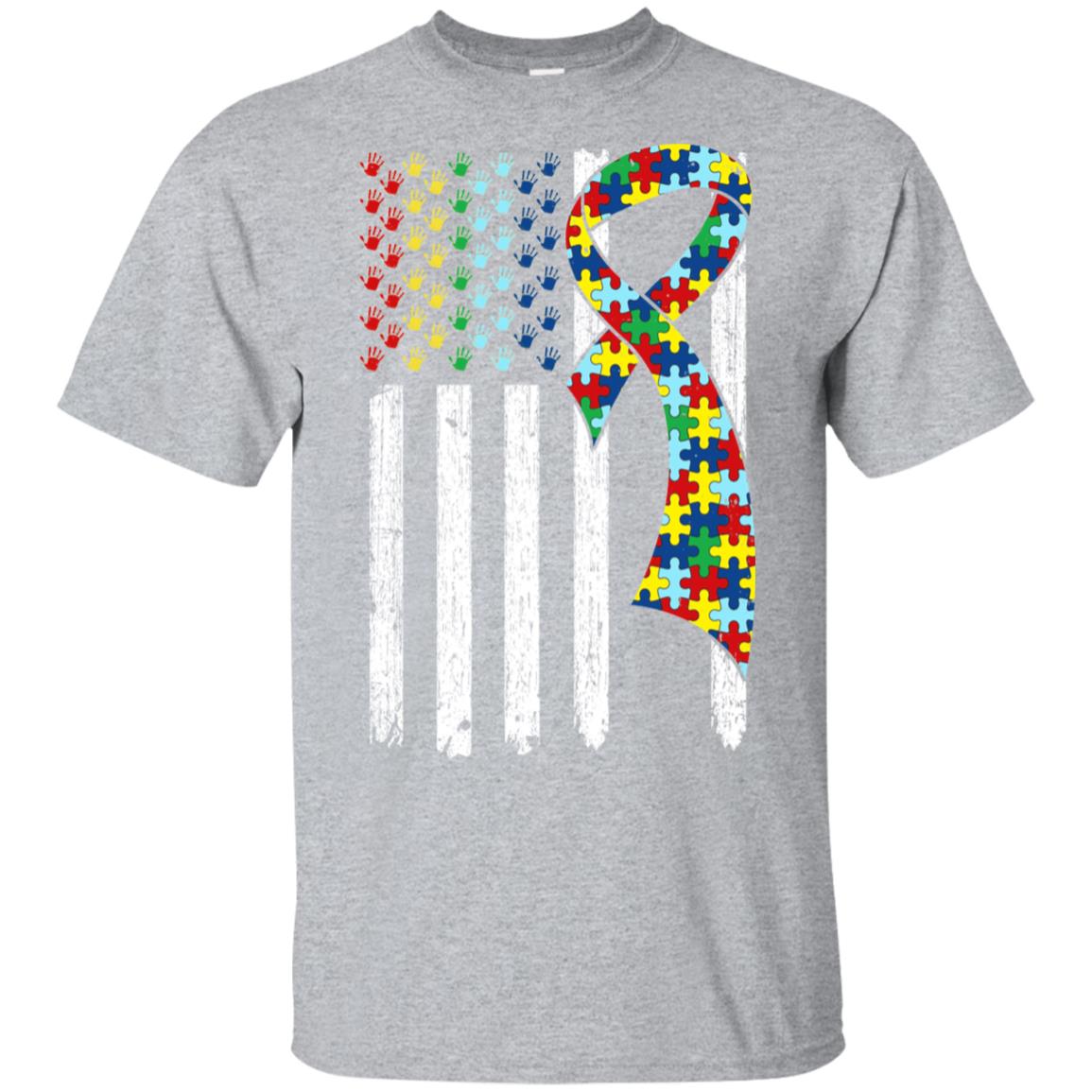Support Autism Awareness American Flag T-Shirt & Hoodie | Teecentury.com