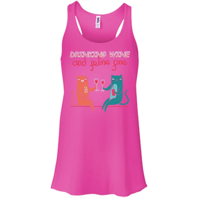 Drinking Wine Feline Fine T-Shirt & Hoodie | Teecentury.com