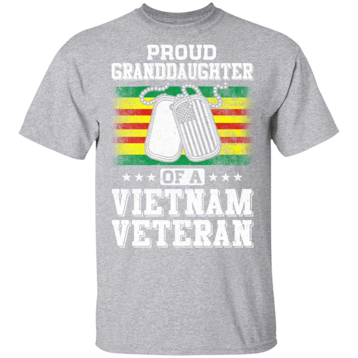 Proud Granddaughter Of A Veteran Papa Grandpa Grandma T-Shirt & Hoodie | Teecentury.com