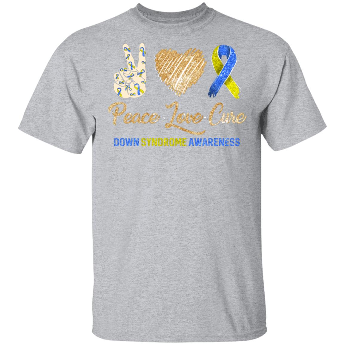 Peace Love Cure Down Syndrome Awareness T-Shirt & Hoodie | Teecentury.com