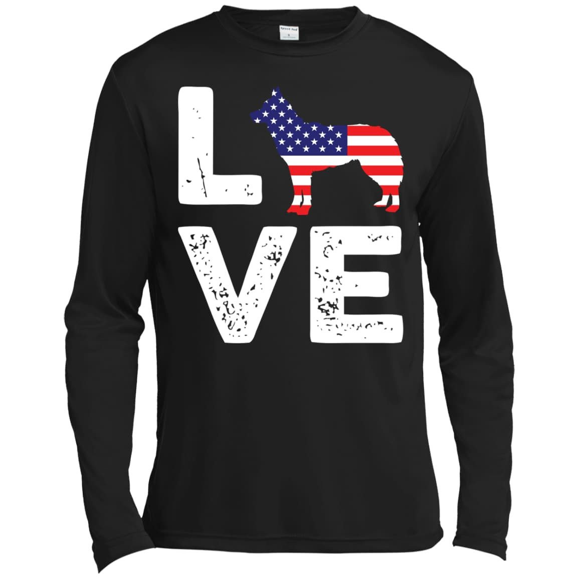 American Flag Dog Husky Love T-Shirt & Hoodie | Teecentury.com