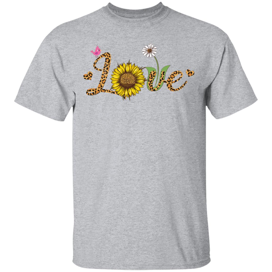 Love Sunflower Leopard Daisy Flower Bird Women Tee T-Shirt & Tank Top | Teecentury.com