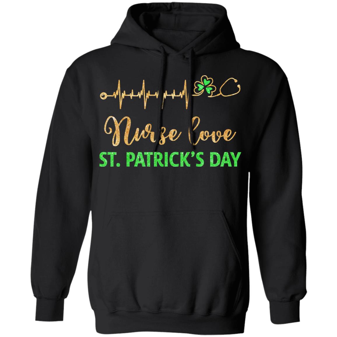 Stethoscope Love Shamrock Nurse St Patrick's Day Gifts T-Shirt & Hoodie | Teecentury.com